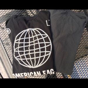 2 American eagle long sleeve tees XS Black gray